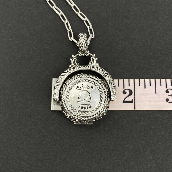 Goldette Hieroglyphic VTG Locket Spinner Pendent Fob - Picture 9 of 11